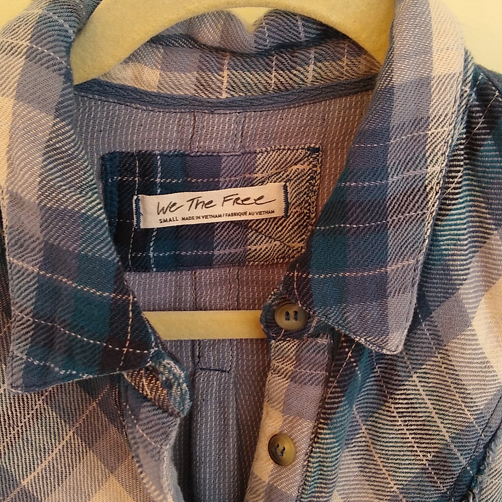 Free people cotton plaid Kyoto top - Picture 2 of 4
